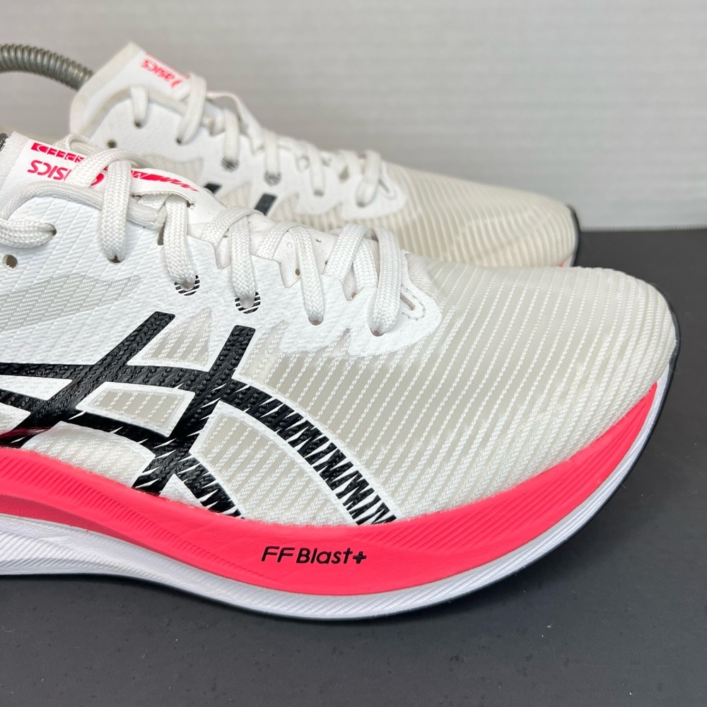 Asics Magic Speed 3 Womens Running Shoes White/Black/Pink Sz 9 1012B518-100 XLNT - Picture 7 of 16